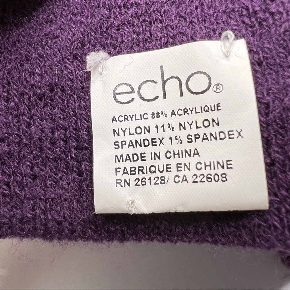 Echo Ruffle Single Layer Texture Knit Purple Acry… - image 5